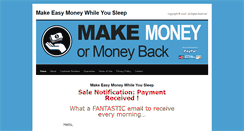 Desktop Screenshot of makeeasymoneywhileyousleep.com